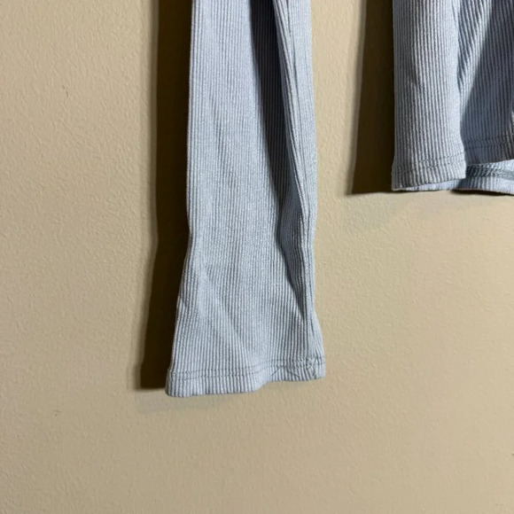NWOT By Together Every Layer Top Ribbed Mock Neck Women's Medium Light Blue - Picture 7 of 11